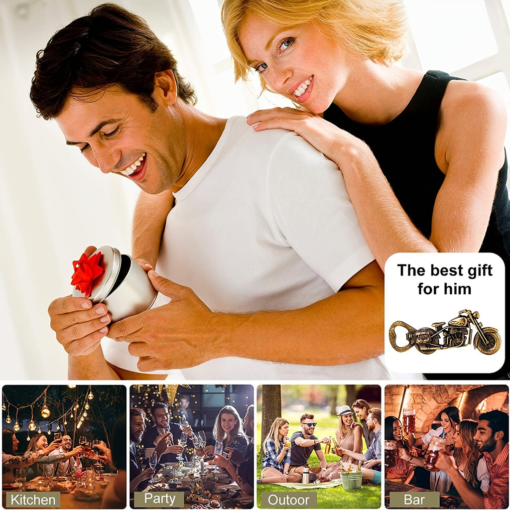 Golden Motorcycle Bottle Opener: Ultimate Man Cave & Beer Lover Gift