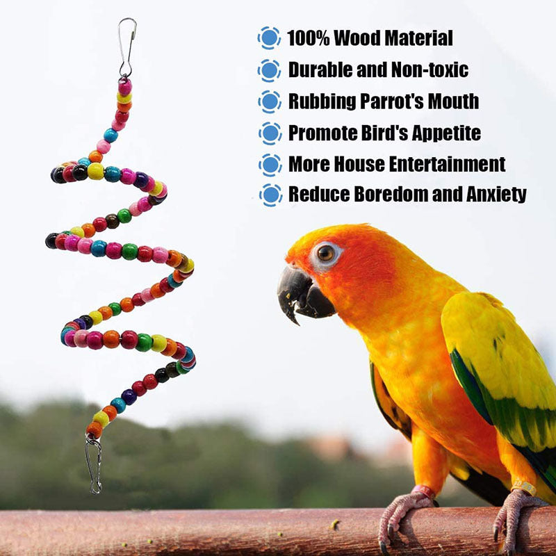 15 Pcs Parrot Toy Bundle: Natural Chew, Swing, & Shredding Toys for Parakeet, Budgie, and Cockatiel
