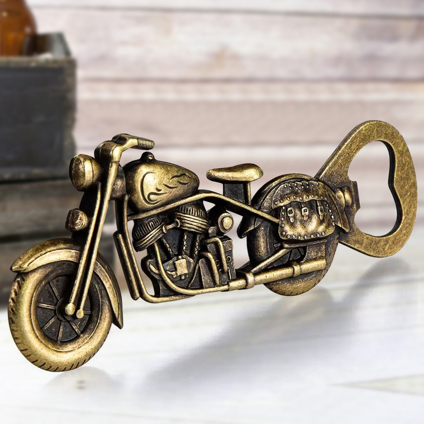 Golden Motorcycle Bottle Opener: Ultimate Man Cave & Beer Lover Gift