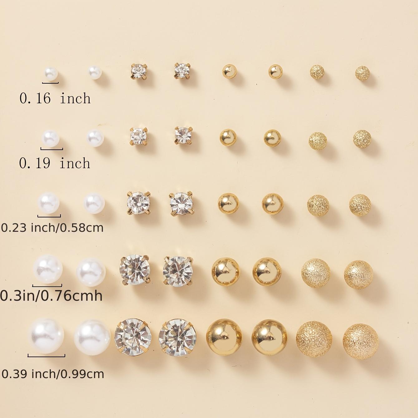Everyday Glam: 20-Pair Stud & Stone Collection (Pearl & Rhinestone)