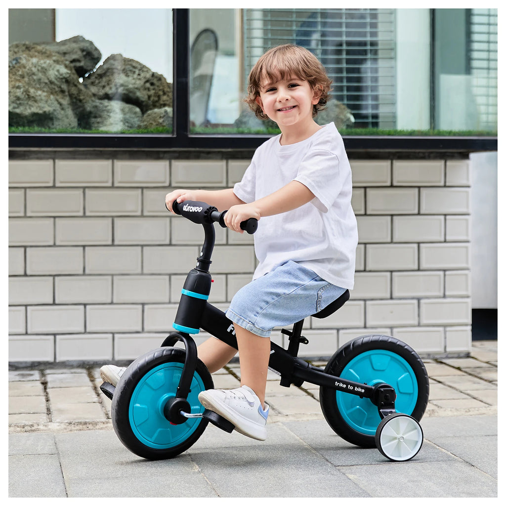 UBRAVOO Fit 'n Joy Beginner Toddler Training Bicycle for Boys Girls 2-4, 4-in-1 Kids Balance Bike with Pedals & Training Wheels