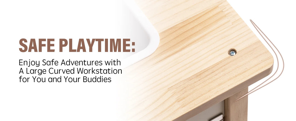 ROBOTIME Wooden Modern Style Play Kitchen with Realistic Accessories Plenty of Play Features for Gift for Girls&Boys Ages 3+