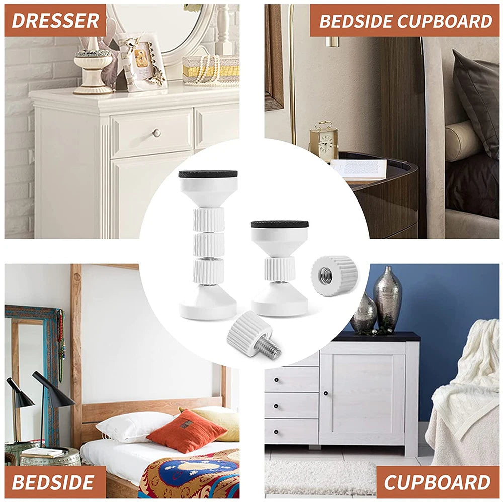 Adjustable Bed Frame Anti-Shake Tool Upgraded, Headboard Stoppers with Free Furniture Pads and Screws, No More Creaking