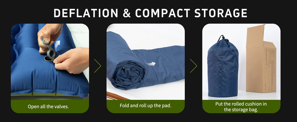 WESTTUNE Inflatable Mattress 4" Thick for 2 Person with Pillow Built-in Foot Pump Double Sleeping Pad for Backpacking Hiking