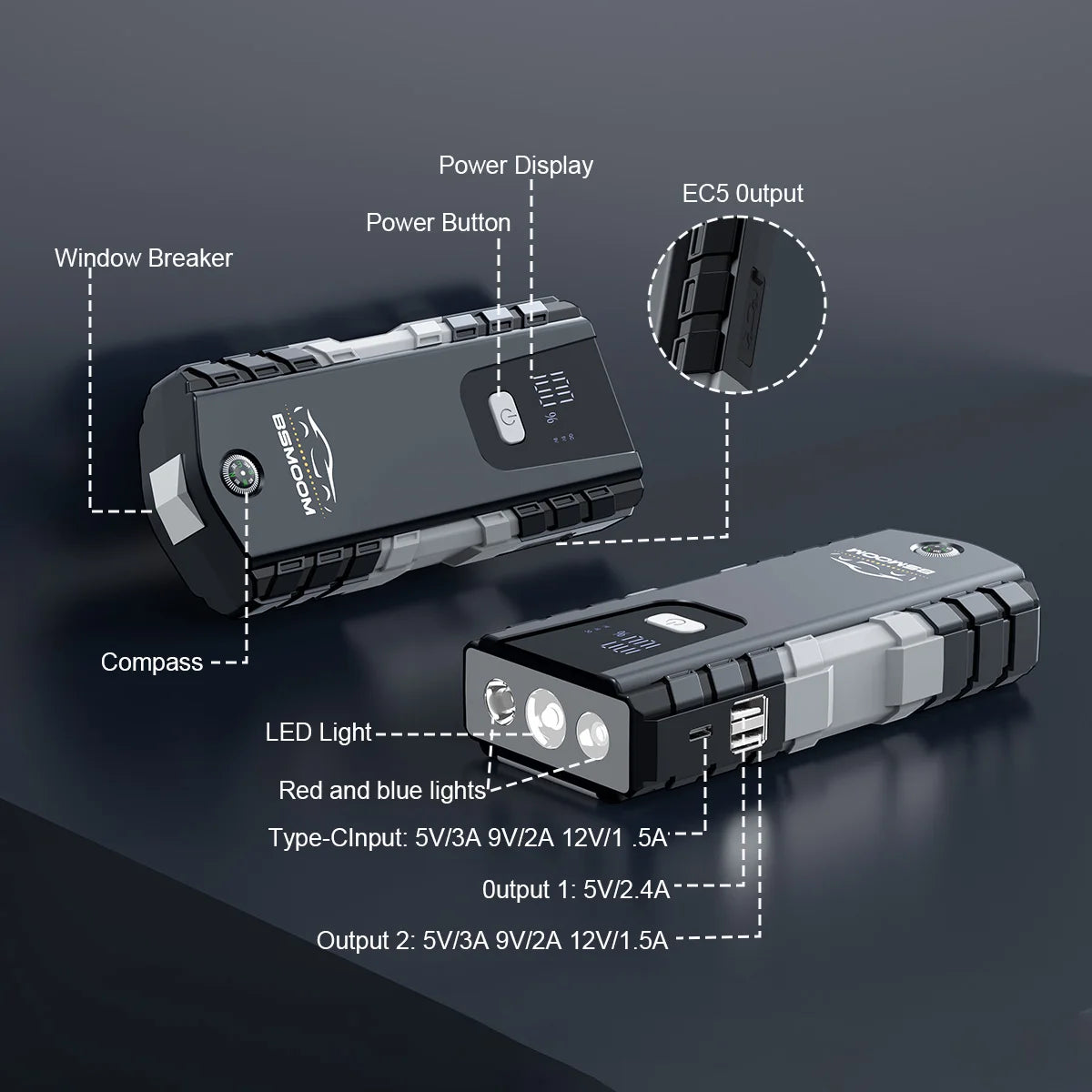 4000A Car Jump Starter Power Bank 12V 21800mAh Starting Device Emergency Car Battery Charger Booster Buster