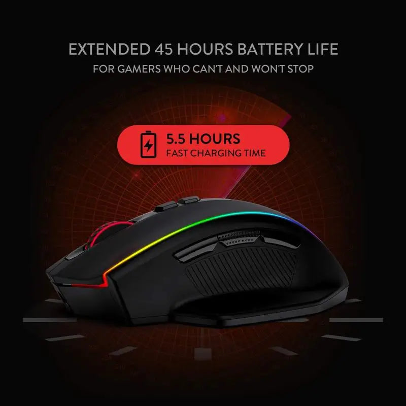 Redragon M686 Wireless Gaming Mouse, 16000 DPI Wired/Wireless Gamer Mouse with Professional Sensor, 45-Hour Durable Power Capaci