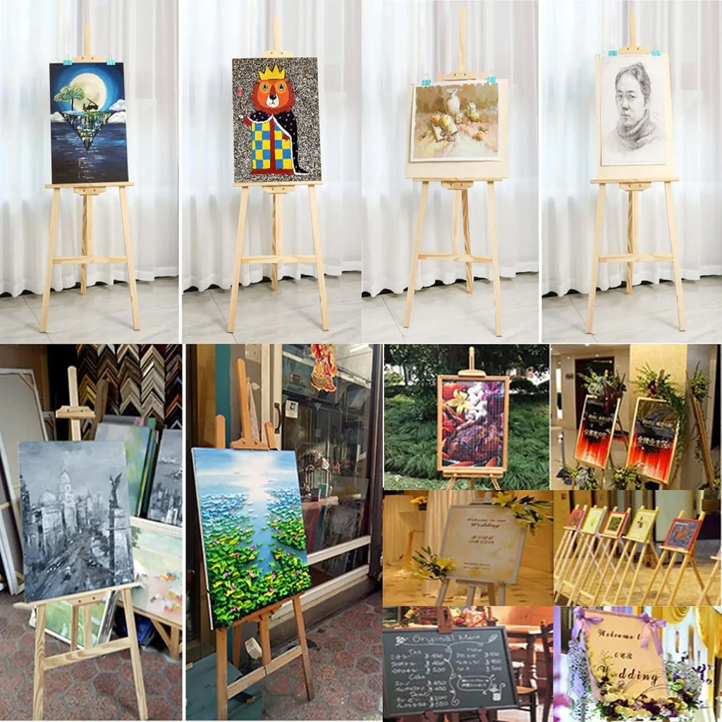 Artist Easel, Wooden A-Frame Easel Stand, Studio Easel Adjustable Drawing Painting Holder Canvas Stand Portable for Display