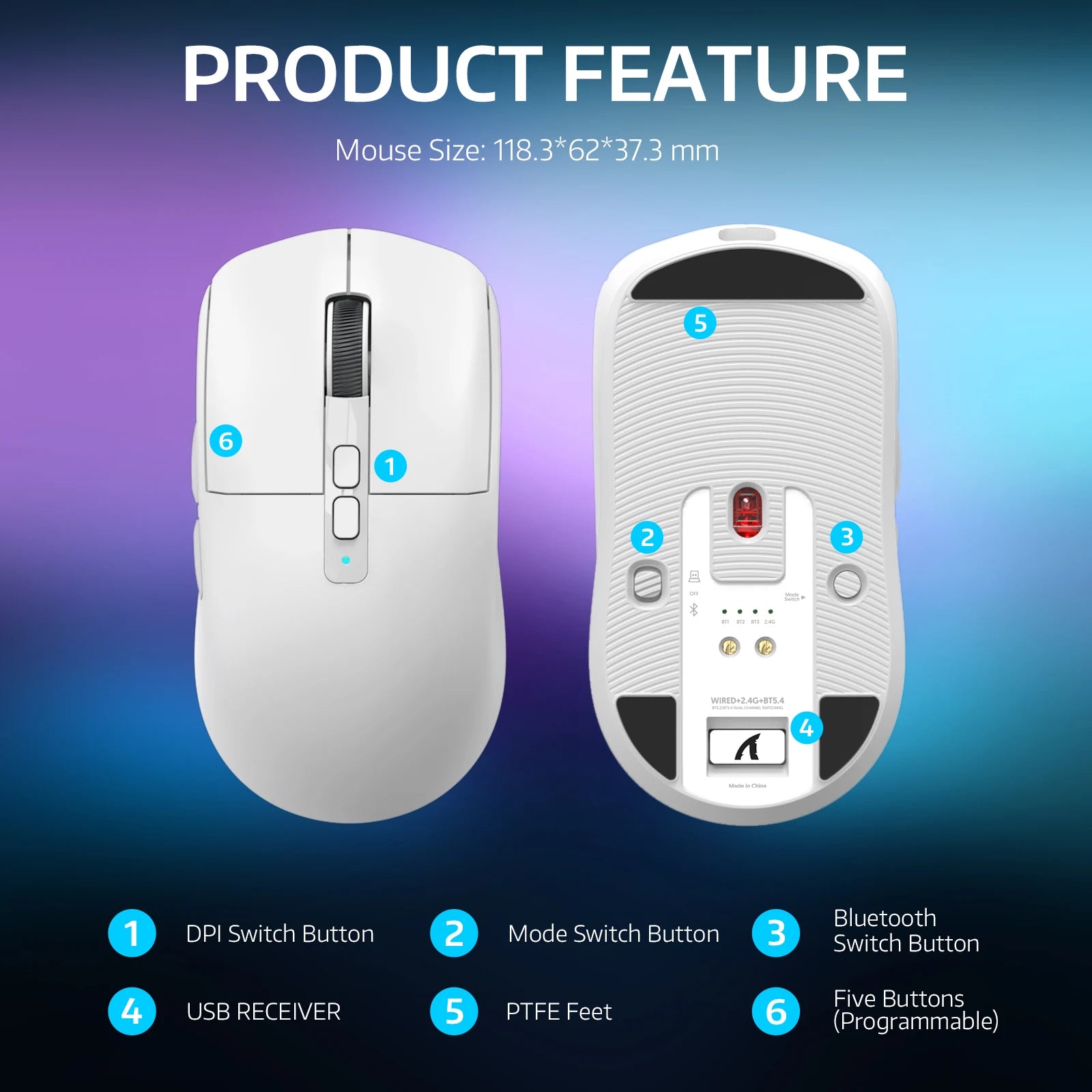 ATTACK SHARK X6: 49g Superlight Wireless Gaming Mouse with Magnetic Charging Dock & 26K DPI PAW3395 Sensor