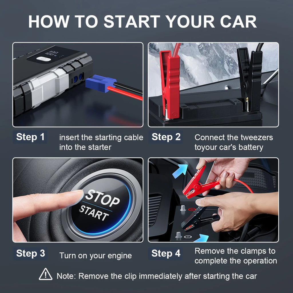 4000A Car Jump Starter Power Bank 12V 21800mAh Starting Device Emergency Car Battery Charger Booster Buster