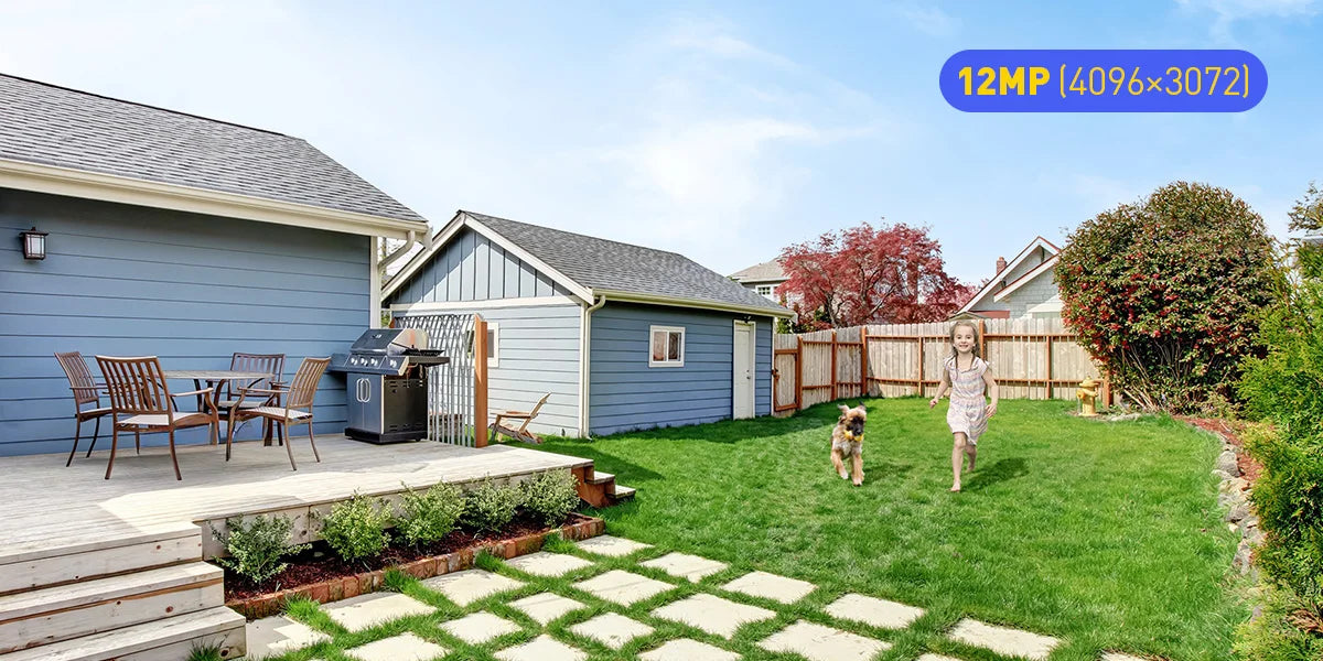 Annke 4Pcs 12MP HD IP Security Camera Poe 6K Dual Light Audio Fixed Bullet Camera Human Vehicle Detection 256G SD Storage ONVIF