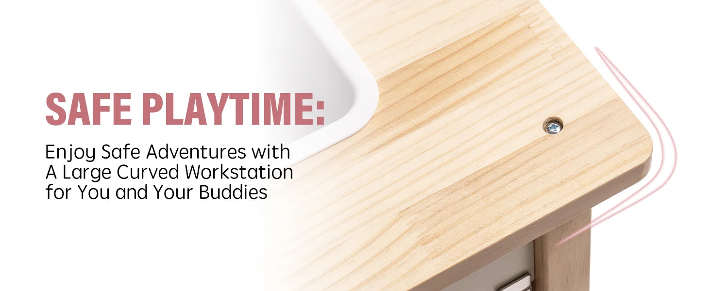 ROBOTIME Wooden Modern Style Play Kitchen with Realistic Accessories Plenty of Play Features for Gift for Girls&Boys Ages 3+