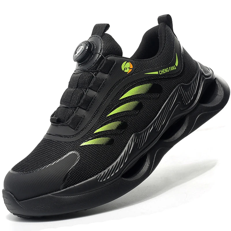 Rotating Button Safety Shoes Men Work Sneakers Indestructible Shoes Puncture-Proof Protective Shoes Work Boots Steel Toe Shoes