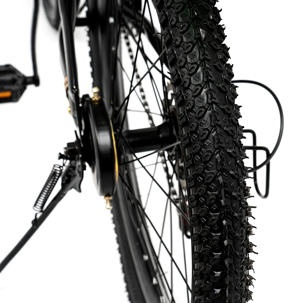 Green 20 Inch 7 Speeds Mountain Bike Adjustable Children's Bicycle with Storage Bag and Compass Bell Braking System Bike