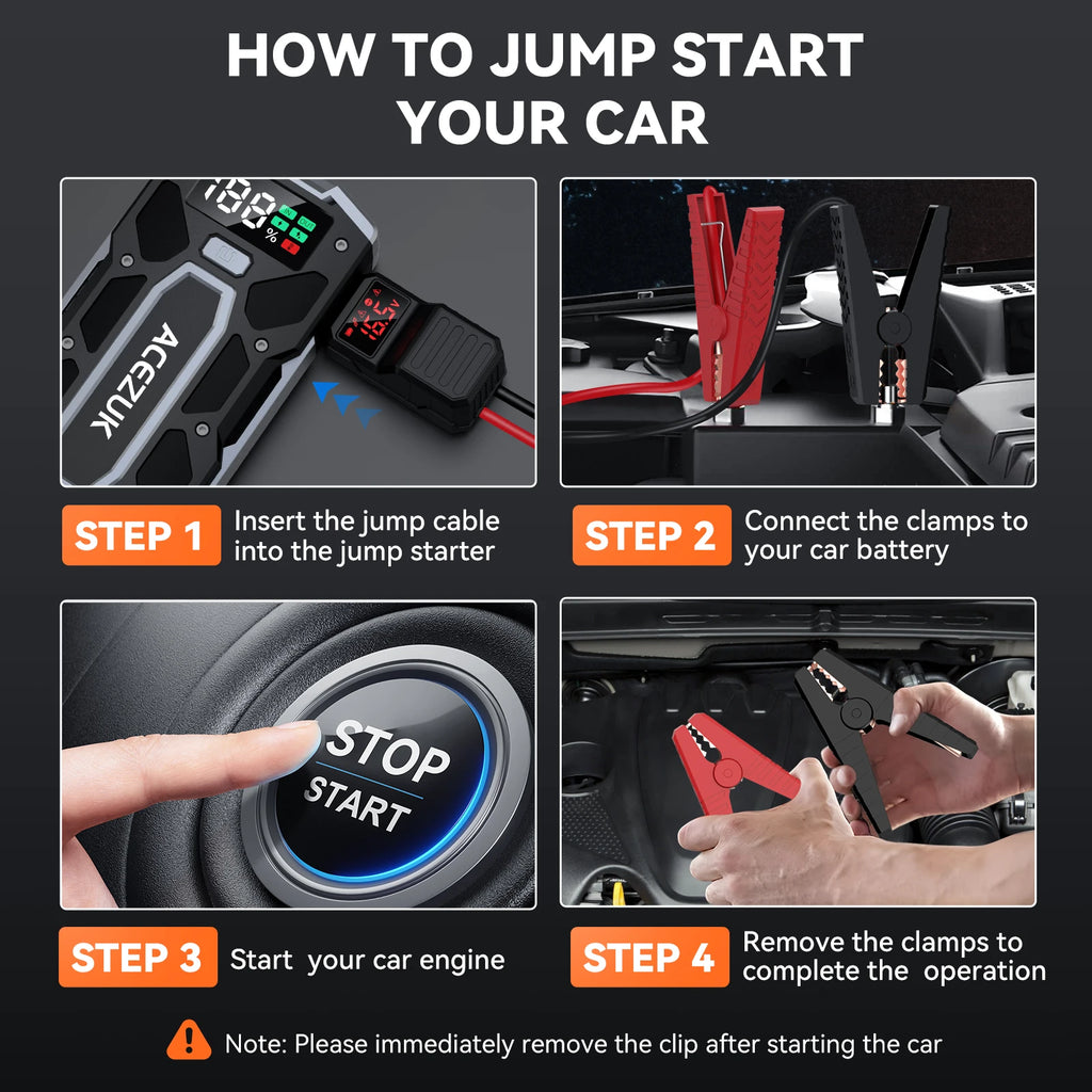 4000A Car Jump Starter Power Bank 12V 21800mAh Starting Device Emergency Car Battery Charger Booster Buster