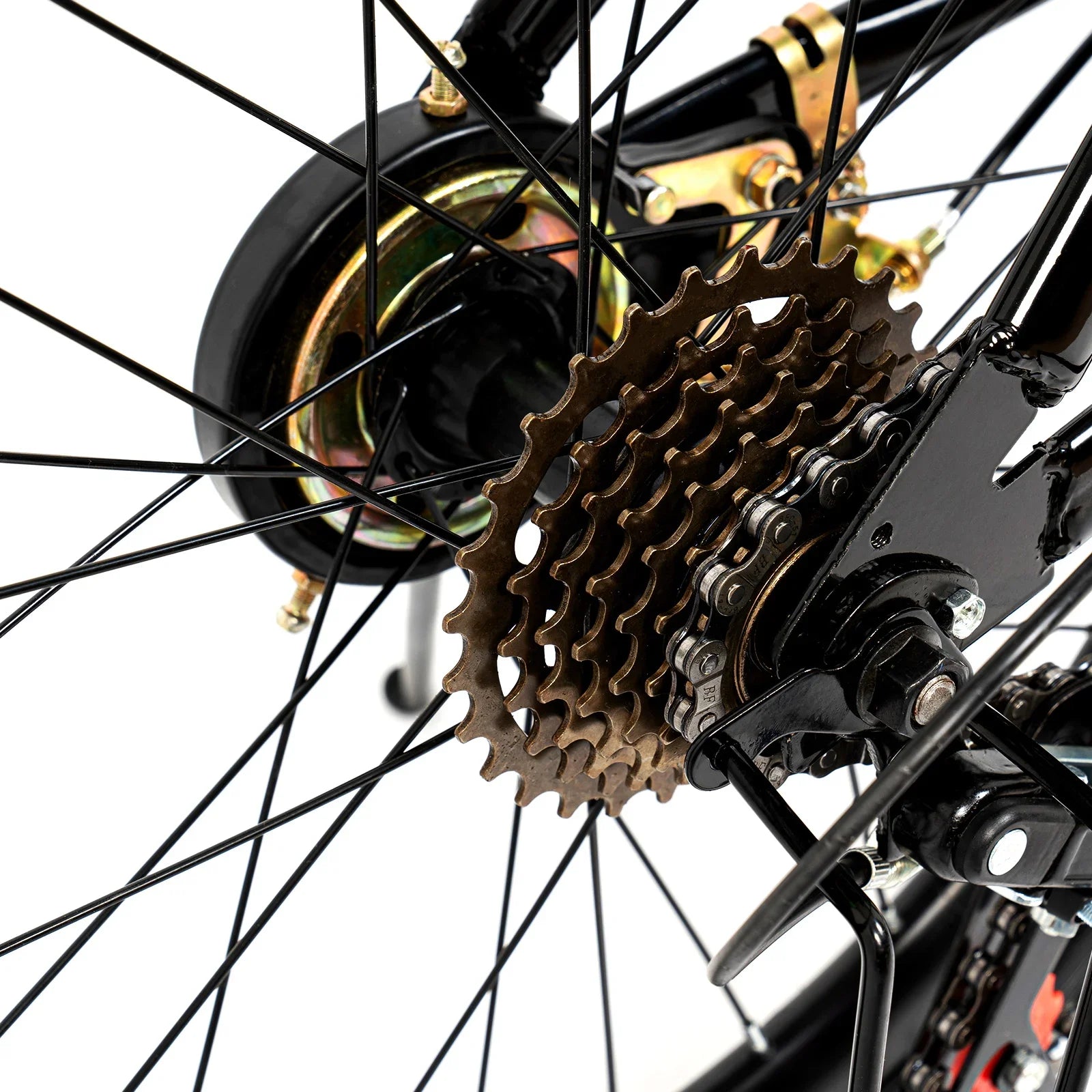 Green 20 Inch 7 Speeds Mountain Bike Adjustable Children's Bicycle with Storage Bag and Compass Bell Braking System Bike