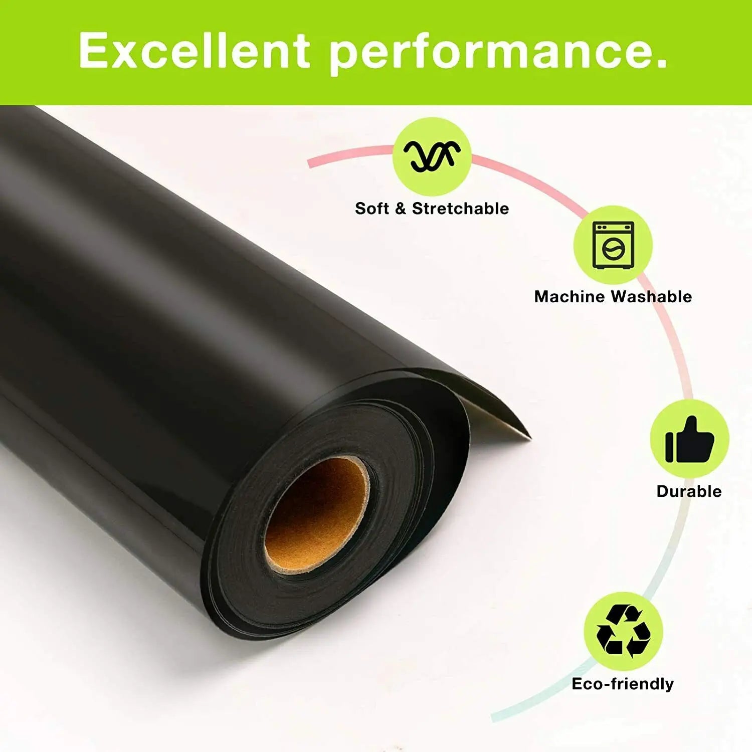 HTVRONT 12"X50ft/30x1500cm PU Heat Transfer Vinyl Roll for T-shirt Heat Press Vinyl Craft Iron on DIY HTV Film Printing Clothing