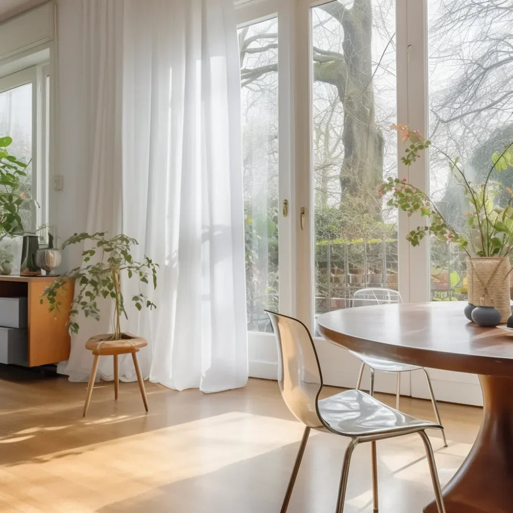 Translucent Sheer Curtain Drapes 132CM Width for Living Room Grommet Top Lightweight Airy Gauzy Light Filtering Window Treatment