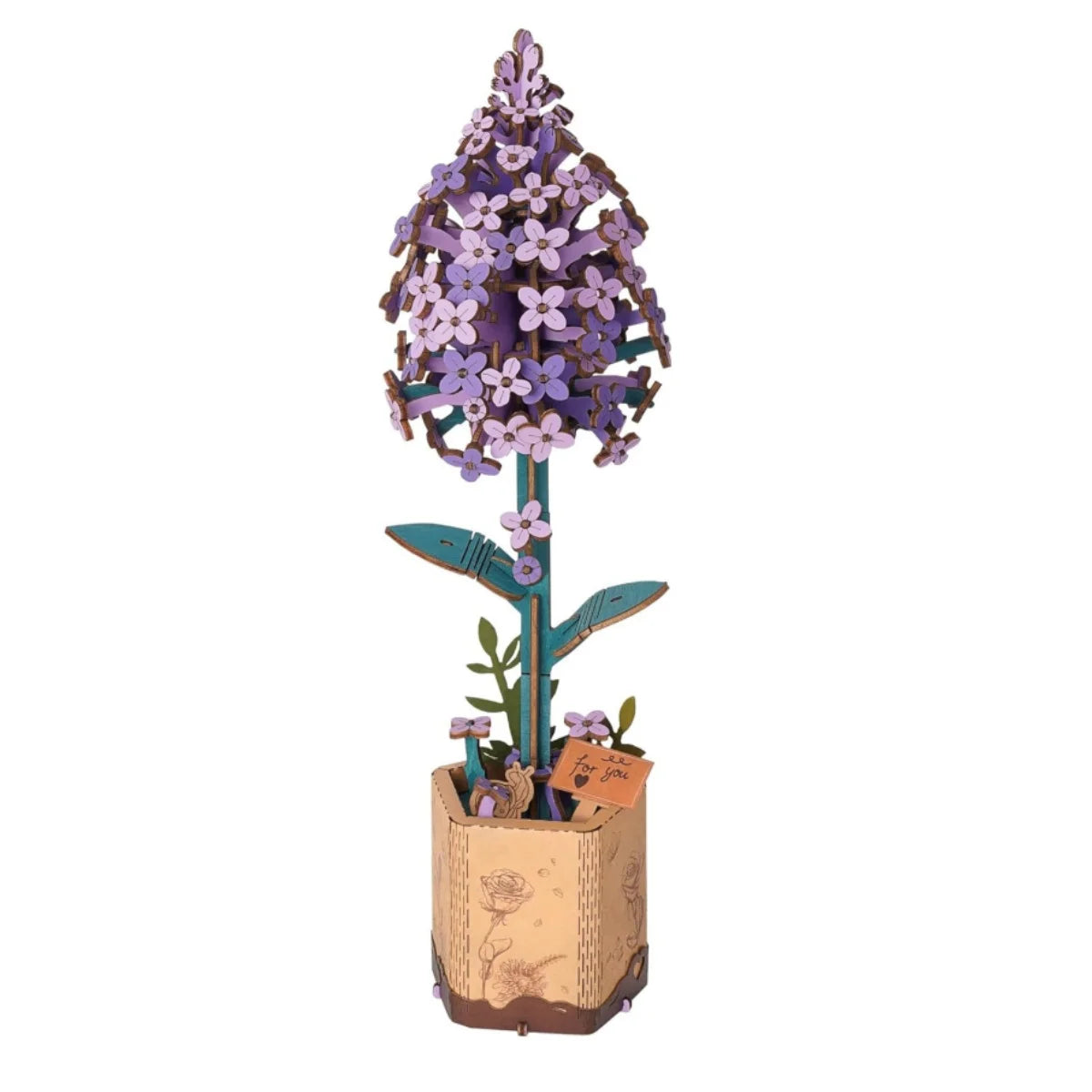 Robotime 3D Wooden Puzzle Flowers Bouquet Wooden Bloom Craft Model Kits Eternal Flowers Romantic Gift for Birthday Mother's Day