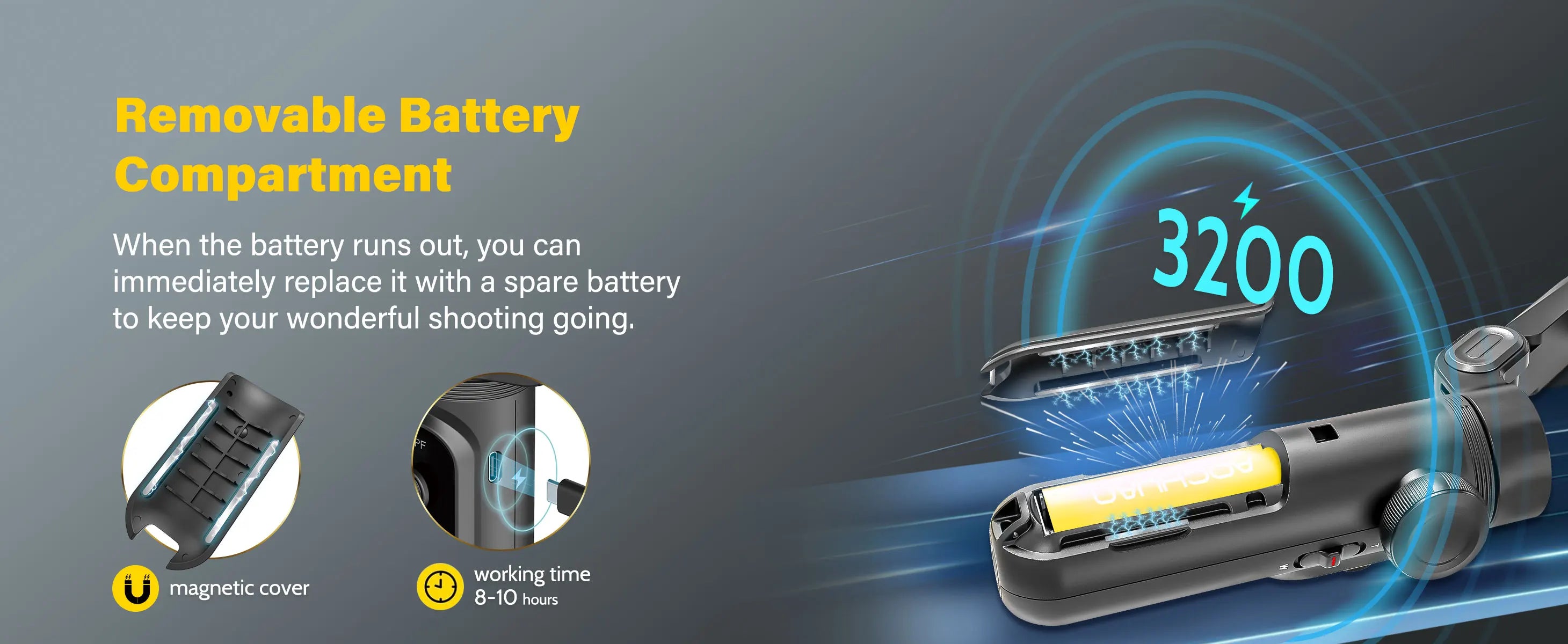 AOCHUAN Smart XPro Ai 3 Axis Smartphone Gimbal Stabilizer For iPhone And Android Smartphone Gimbal No app required to track face