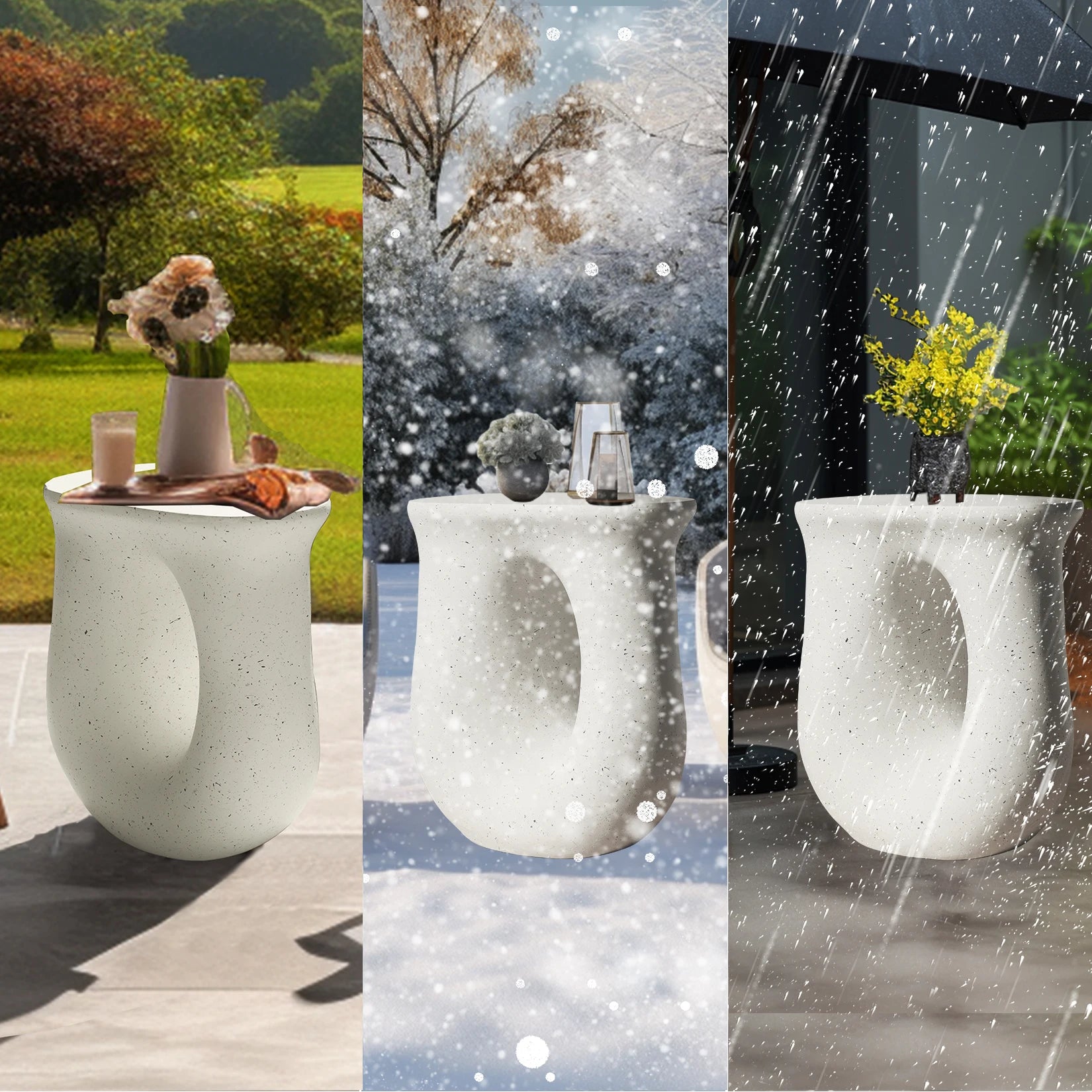 U-shaped Geometric Side End Table Coffee Table Stylish Lightweight Nightstand Bedroom Decor Accent Table