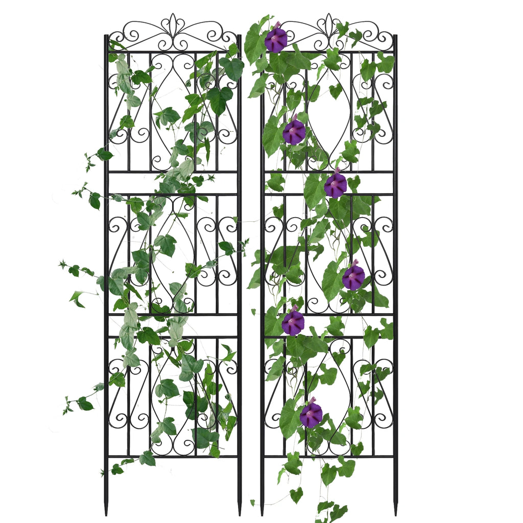 6 Panels Garden Border Trellis High Metal Climbing Plants Support Trellis Plants Fencing Barrier for Outdoor Patio Backyard