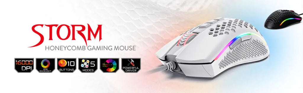 Redragon M808 Storm Lightweight RGB LED USB Gaming Mouse 12,400 DPI Optical Sensor 7 Programmable Buttons Precise Regist