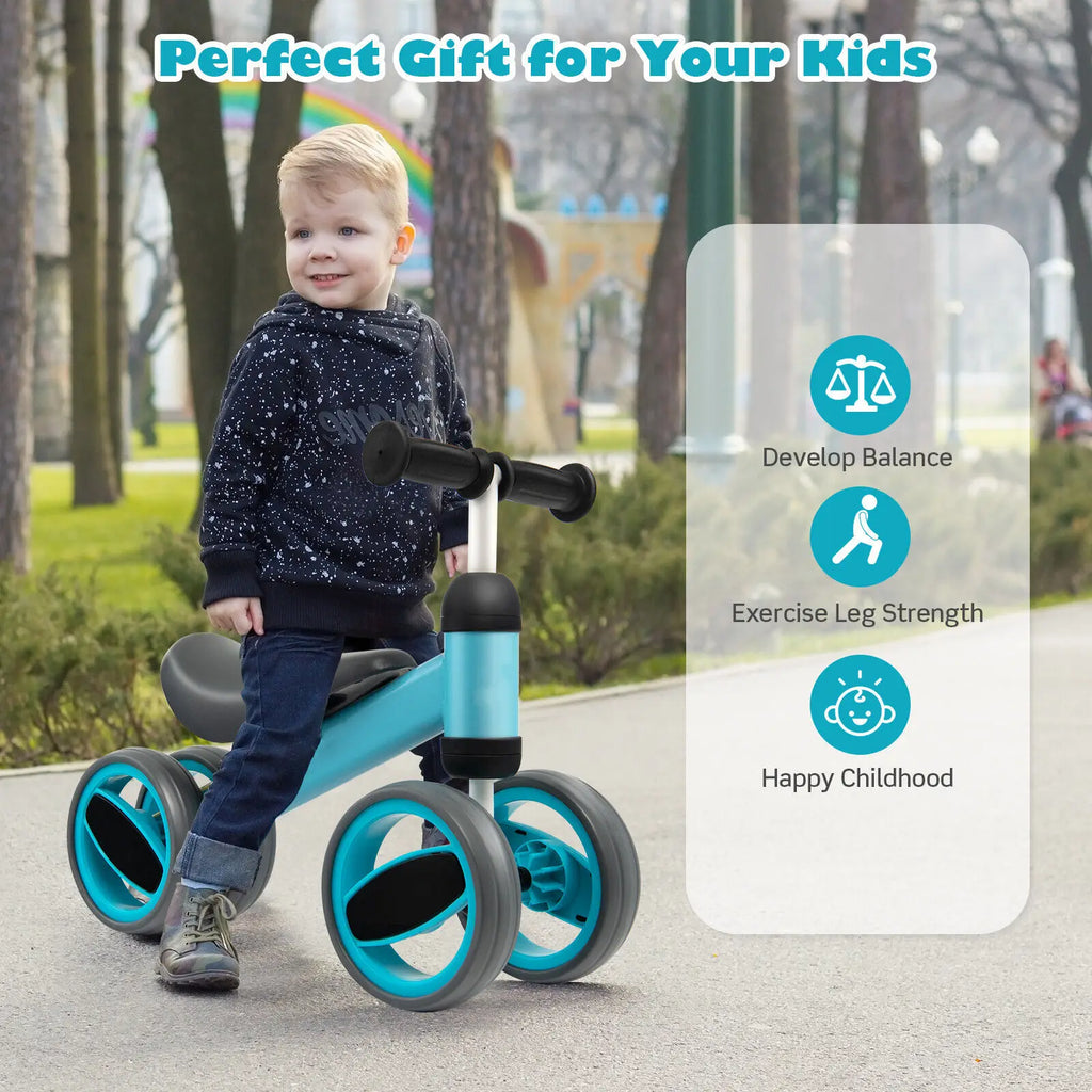 DORTALA Baby Balance Bike 4 Wheels Toddler First Bike Infant Walker Riding Toys