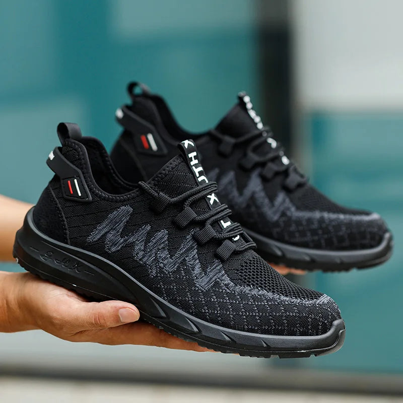 48 Size Unisex Work Safety Shoes Steel Toe Cap Light Breathable Sneaker For Men Anti-smash And Anti-puncture Safety Sneakers