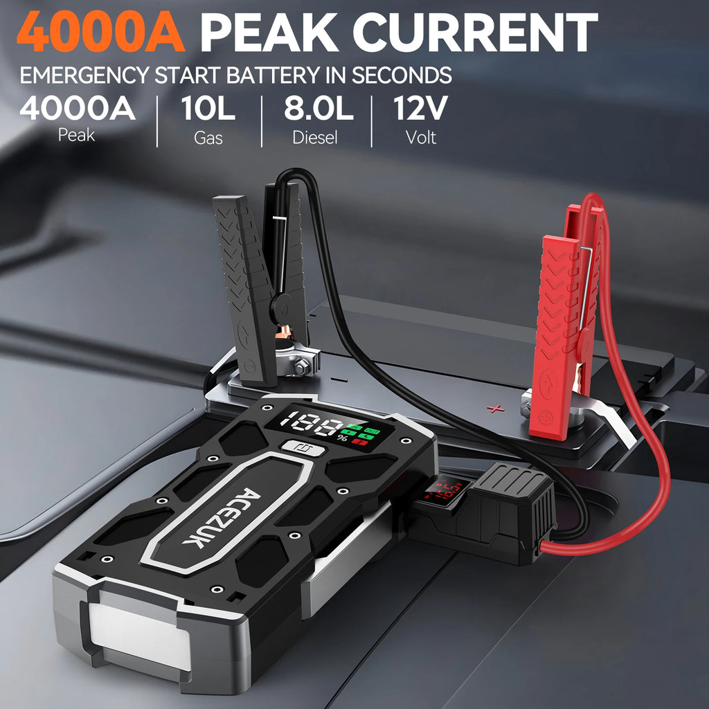 4000A Car Jump Starter Power Bank 12V 21800mAh Starting Device Emergency Car Battery Charger Booster Buster