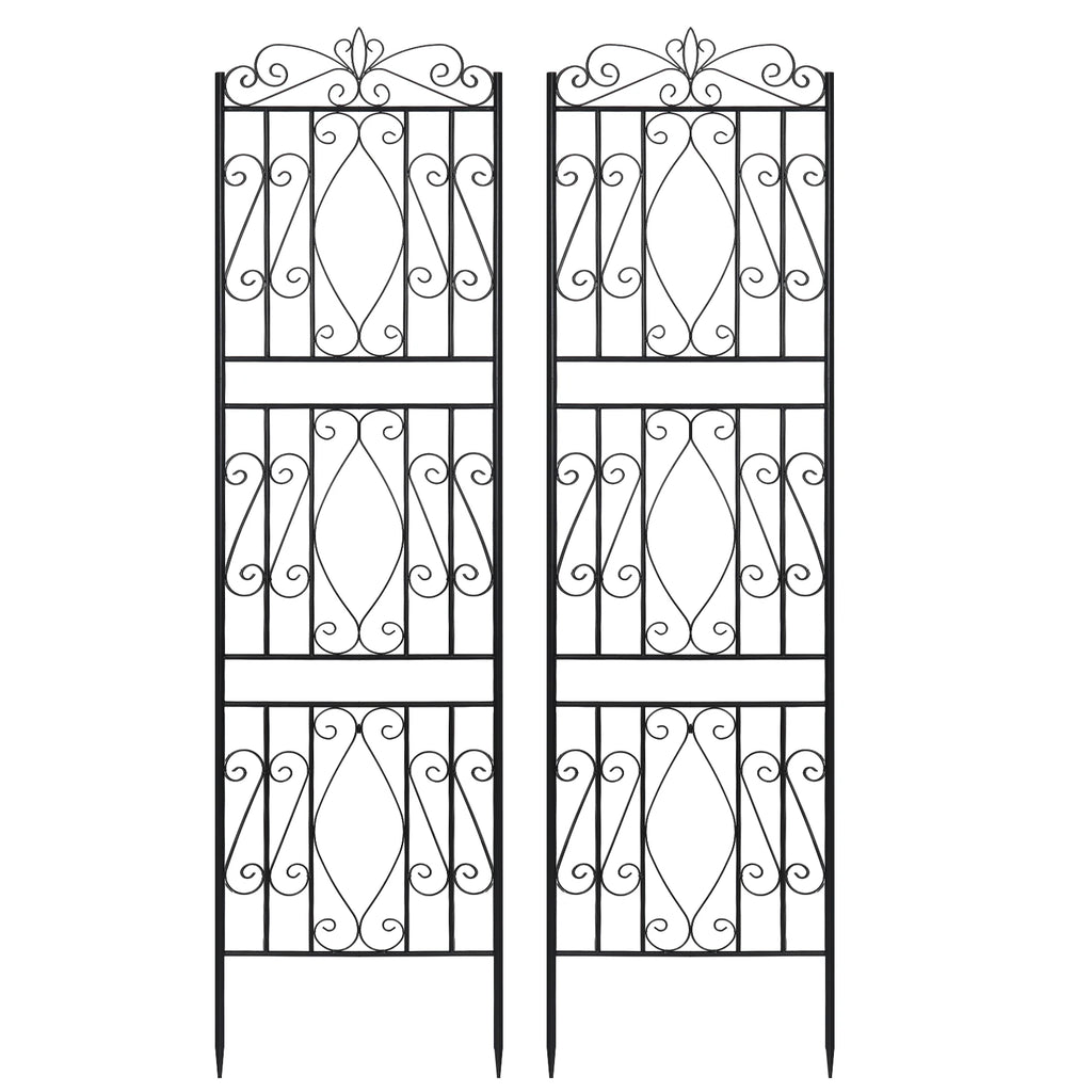 6 Panels Garden Border Trellis High Metal Climbing Plants Support Trellis Plants Fencing Barrier for Outdoor Patio Backyard