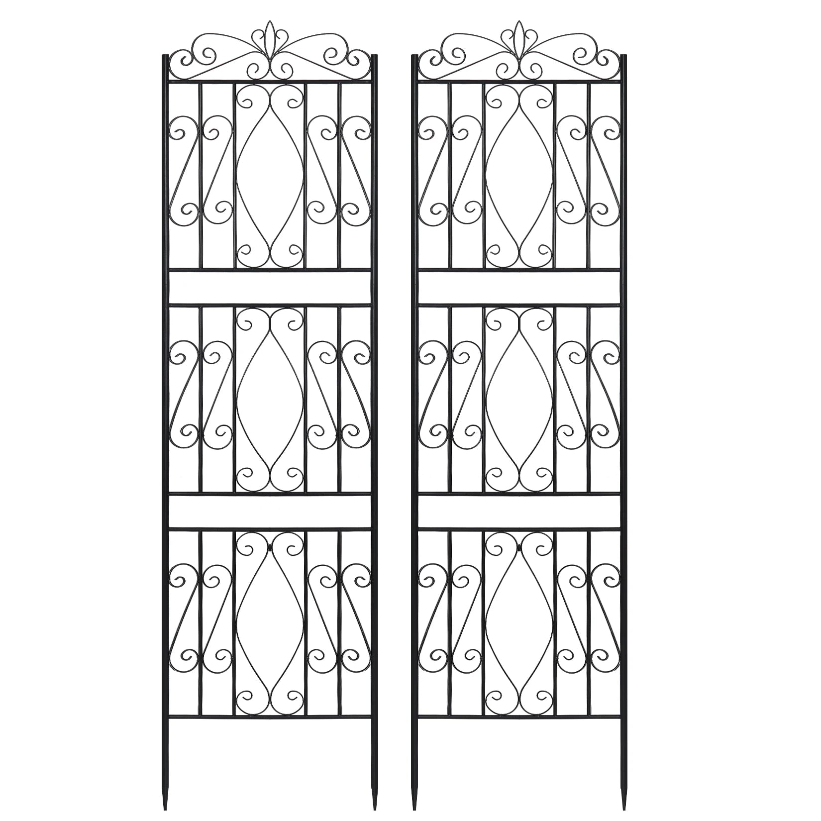 6 Panels Garden Border Trellis High Metal Climbing Plants Support Trellis Plants Fencing Barrier for Outdoor Patio Backyard
