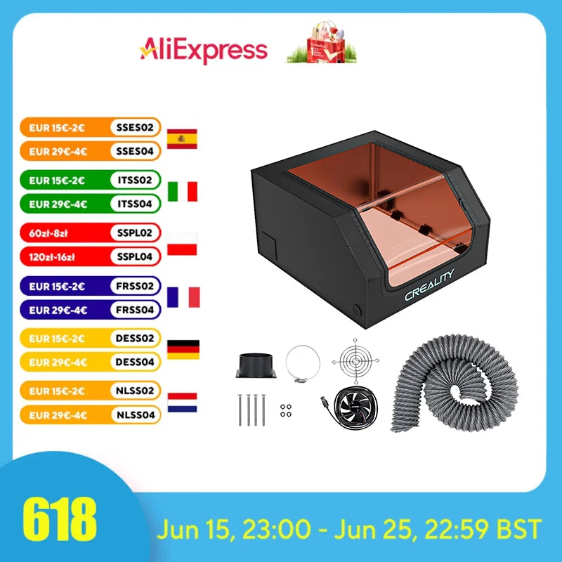 Creality Protective Cover Laser Engraver Enclosure with Eye Protection Fireproof Dustproof For Most Laser Engraving Machine