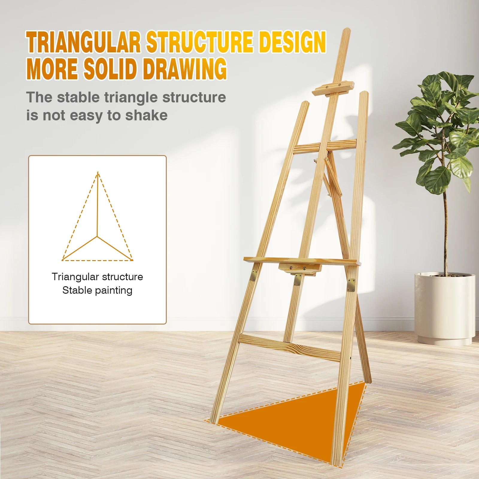 Artist Easel, Wooden A-Frame Easel Stand, Studio Easel Adjustable Drawing Painting Holder Canvas Stand Portable for Display