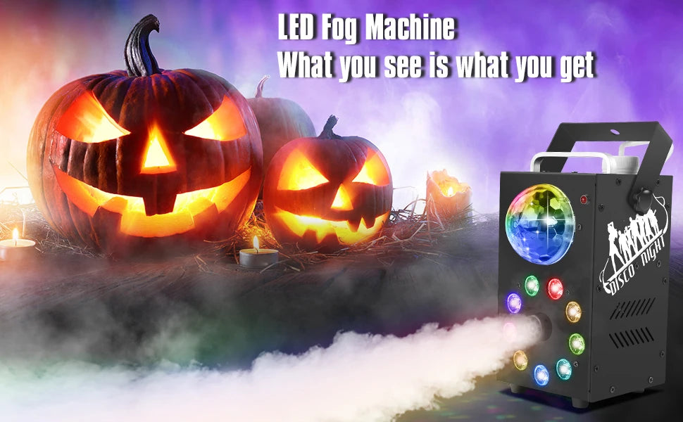 U'King 700W Smoke Machine Wireless Remote Control Effect Fogger 3in1 LED RGB Stage Light Fog Machine DJ Disco Party Halloween