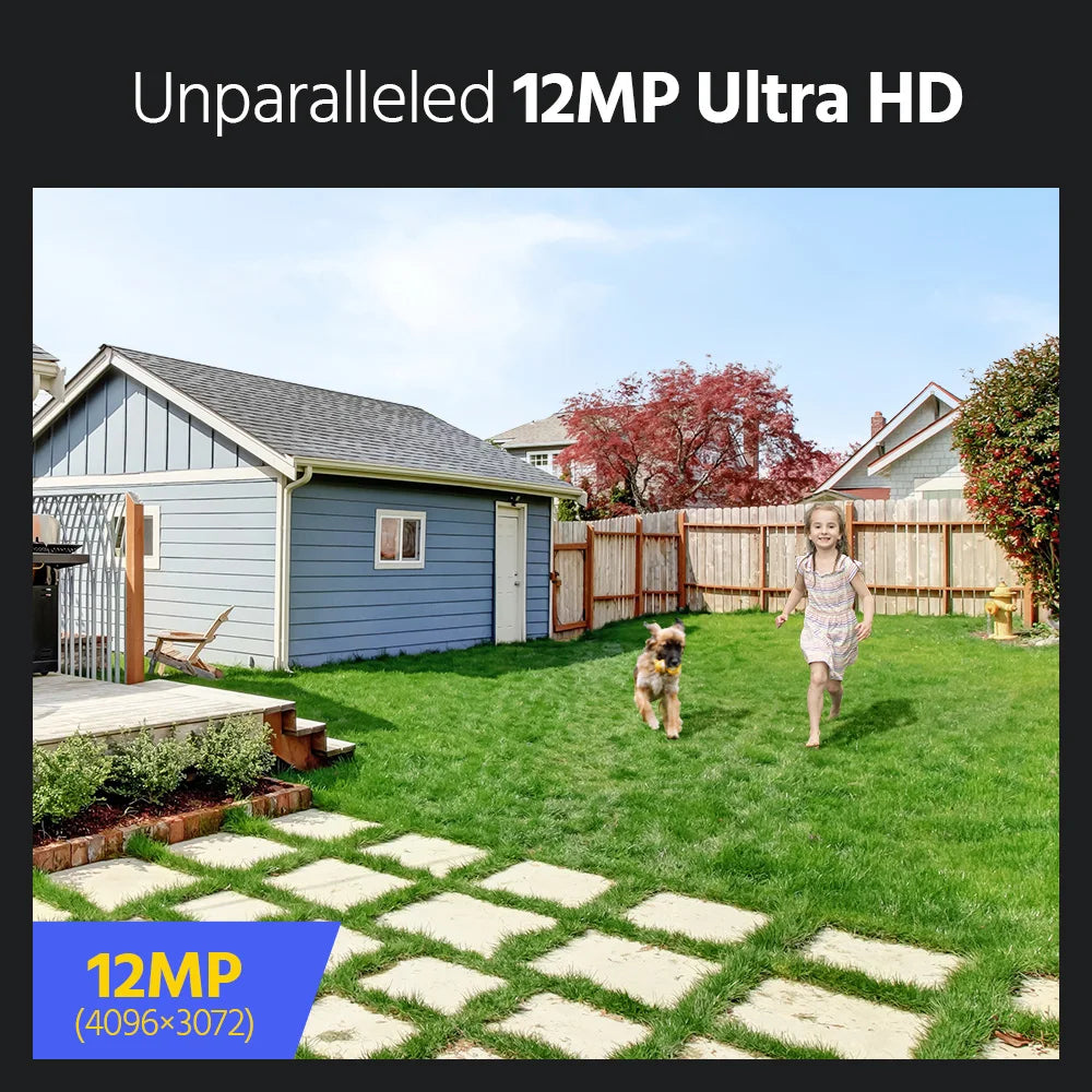 Annke 4Pcs 12MP HD IP Security Camera Poe 6K Dual Light Audio Fixed Bullet Camera Human Vehicle Detection 256G SD Storage ONVIF