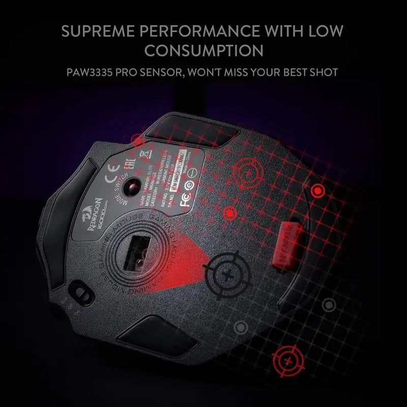Redragon M686 Wireless Gaming Mouse, 16000 DPI Wired/Wireless Gamer Mouse with Professional Sensor, 45-Hour Durable Power Capaci