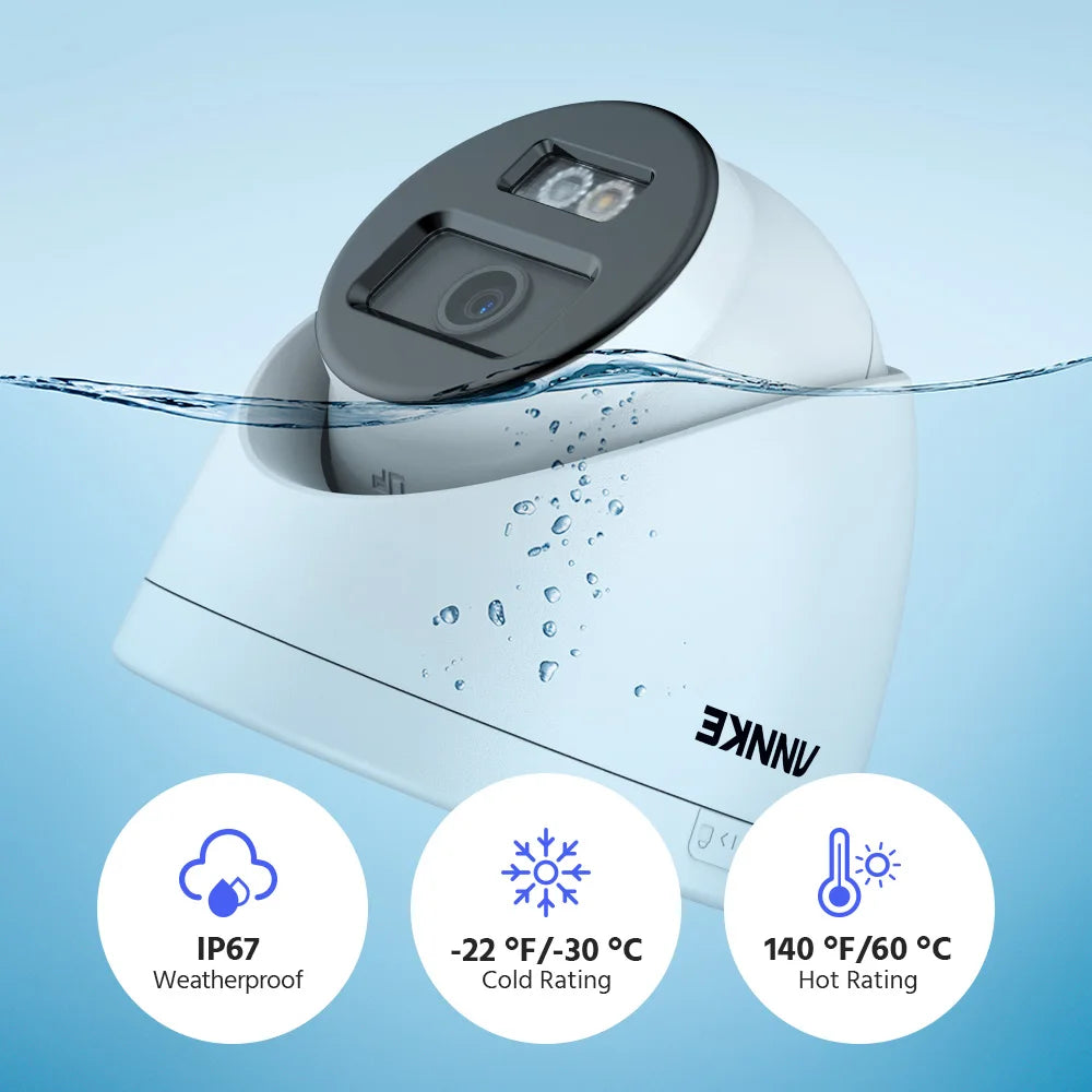 Annke 4Pcs 12MP HD IP Security Camera Poe 6K Dual Light Audio Fixed Bullet Camera Human Vehicle Detection 256G SD Storage ONVIF