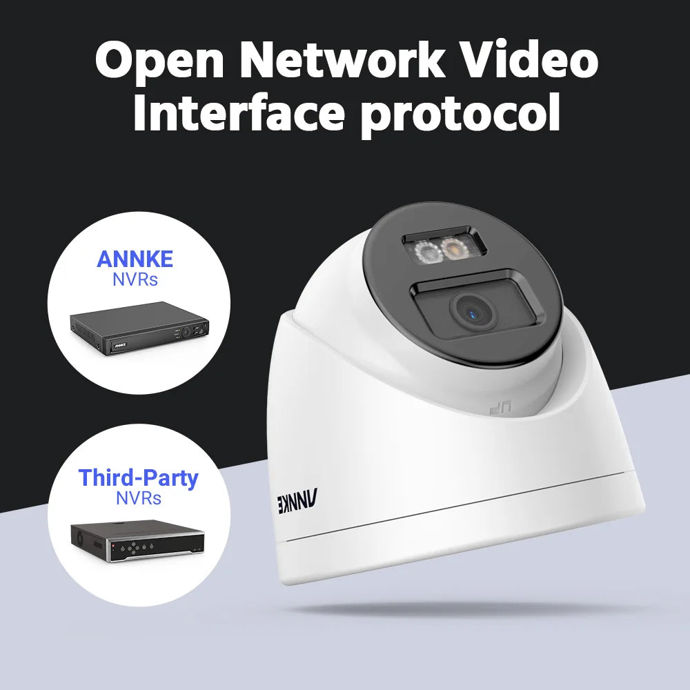 Annke 4Pcs 12MP HD IP Security Camera Poe 6K Dual Light Audio Fixed Bullet Camera Human Vehicle Detection 256G SD Storage ONVIF