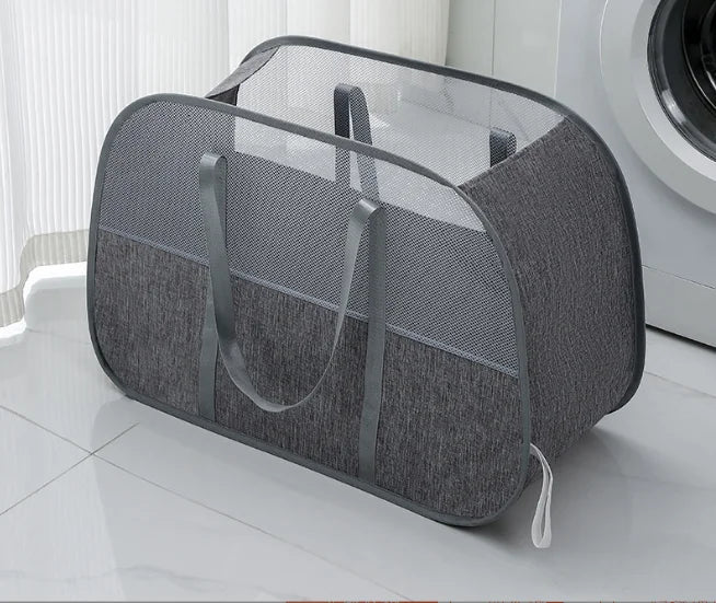 Mesh Pop-up Laundry Basket, Laundry Basket, Foldable Dirty Clothes Storage Basket, Large Capacity Storage Basket