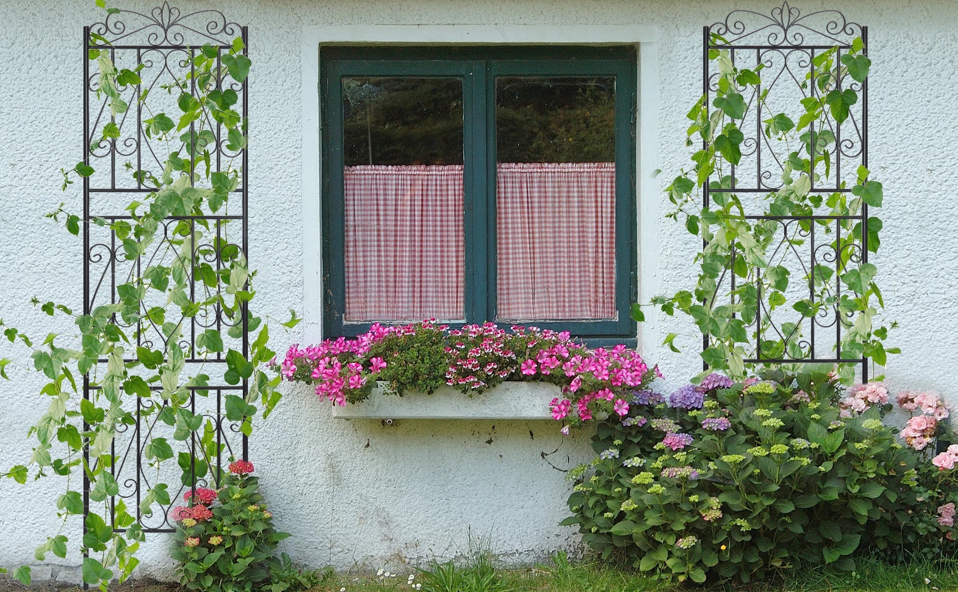 6 Panels Garden Border Trellis High Metal Climbing Plants Support Trellis Plants Fencing Barrier for Outdoor Patio Backyard