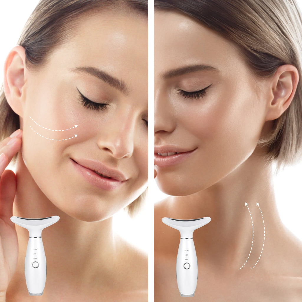 Neck Massager Led Photon Therapy Heating Neck Wrinkle Removal Machine Reduce Double Chin Skin Lifting Face Relaxation Tool