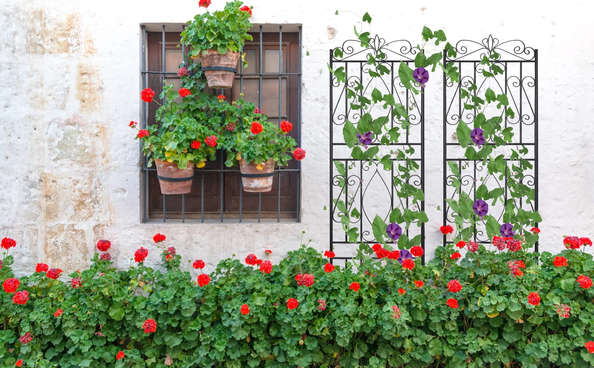 6 Panels Garden Border Trellis High Metal Climbing Plants Support Trellis Plants Fencing Barrier for Outdoor Patio Backyard