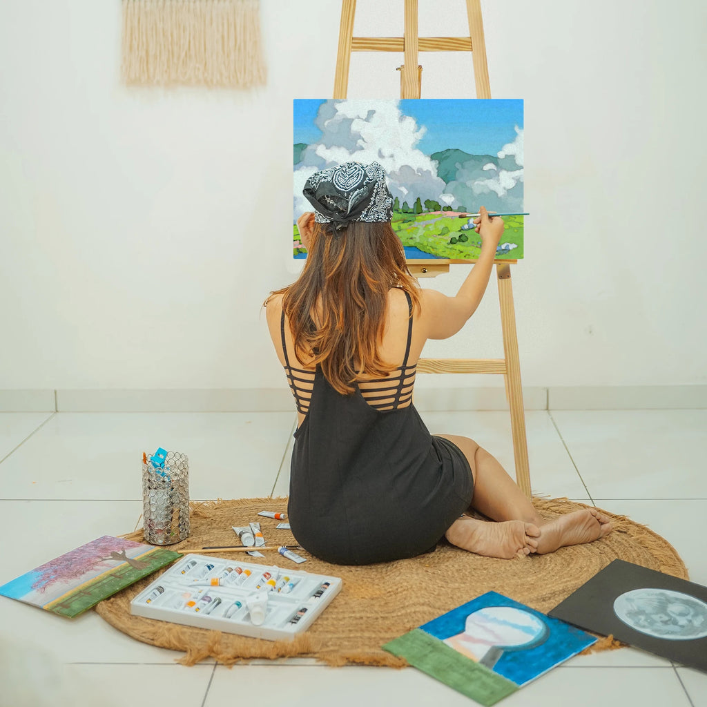 Artist Easel, Wooden A-Frame Easel Stand, Studio Easel Adjustable Drawing Painting Holder Canvas Stand Portable for Display