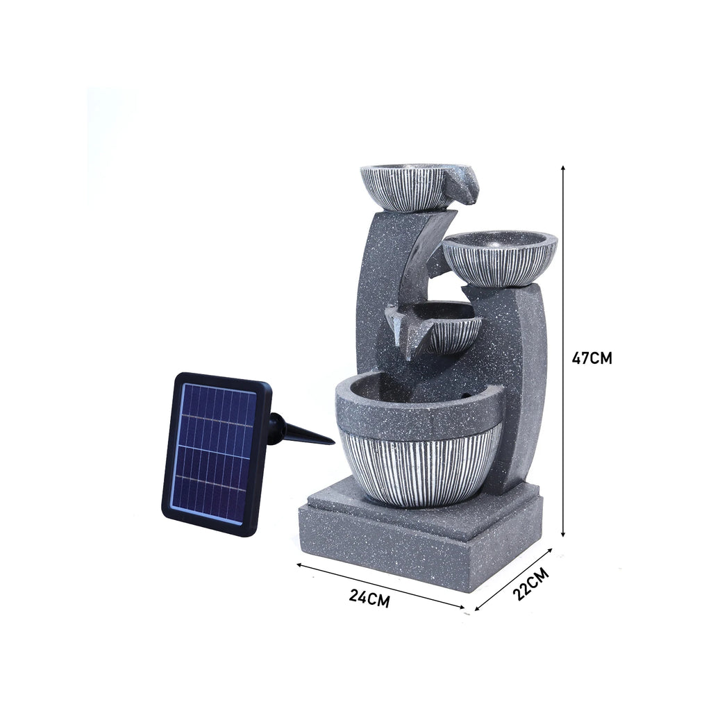 Voltsify Outdoor Garden LED Water Fountain Rockery Decor with Pump Solar Power