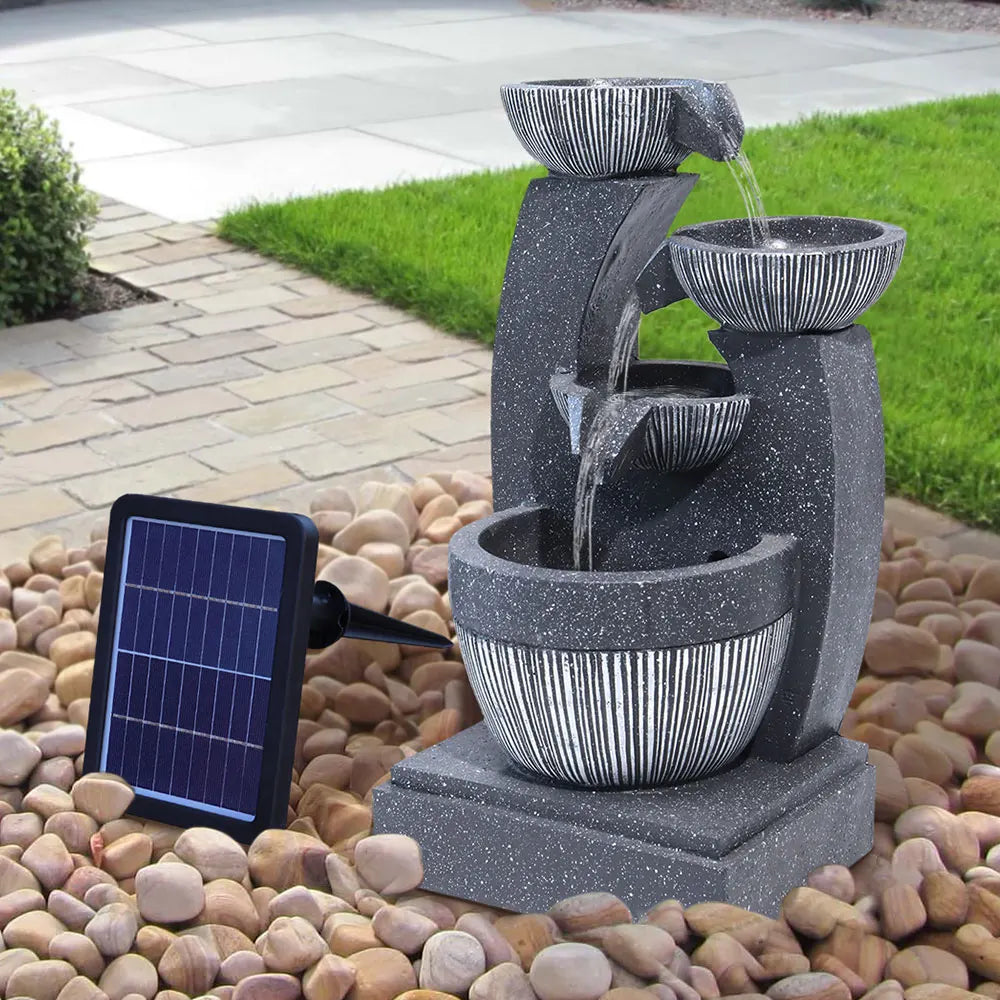 Voltsify Outdoor Garden LED Water Fountain Rockery Decor with Pump Solar Power