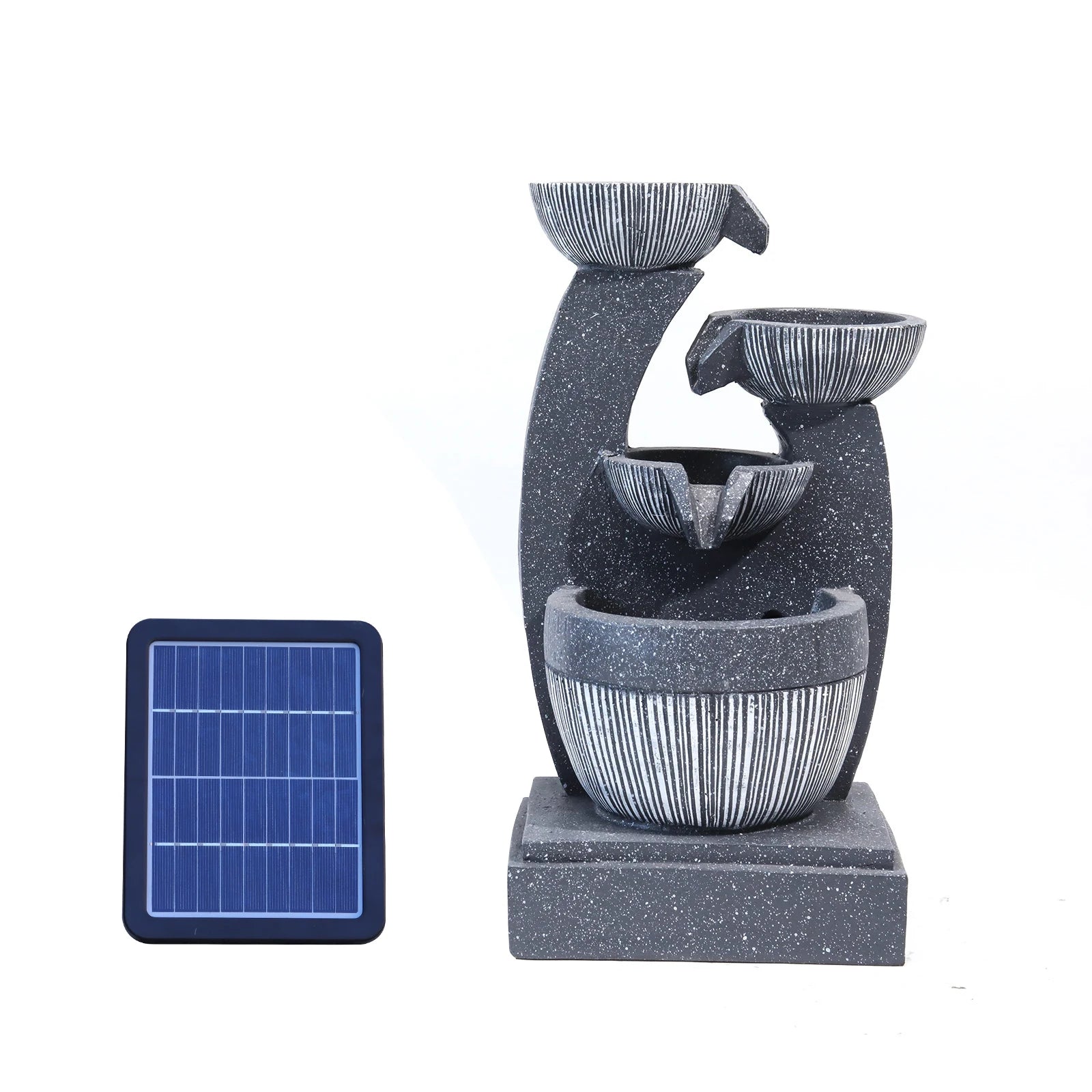Voltsify Outdoor Garden LED Water Fountain Rockery Decor with Pump Solar Power