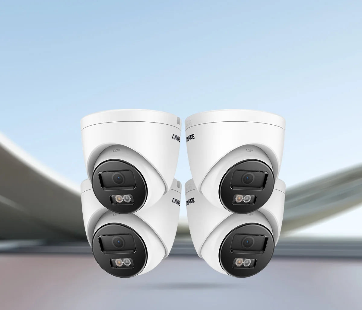 Annke 4Pcs 12MP HD IP Security Camera Poe 6K Dual Light Audio Fixed Bullet Camera Human Vehicle Detection 256G SD Storage ONVIF