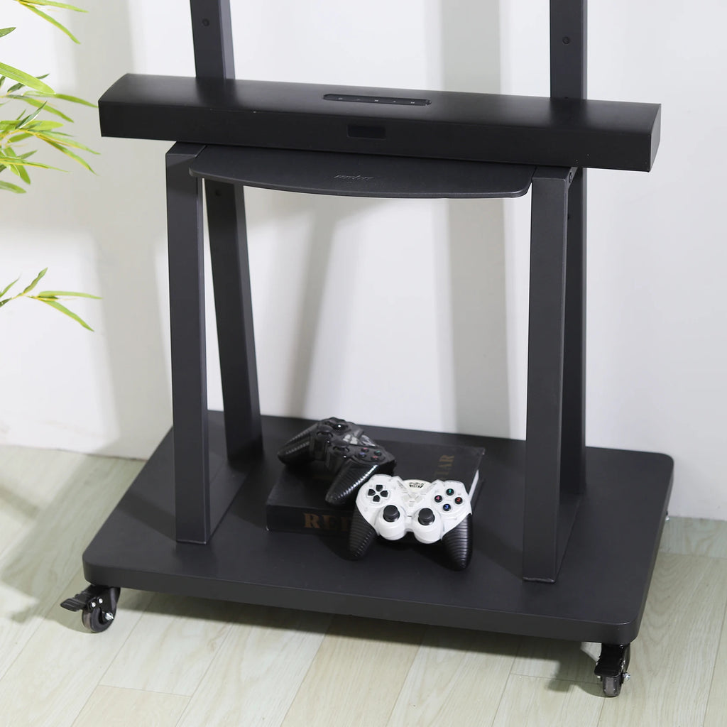 Free Standing Adjustable TV Floor Stand Heavy Duty TV Trolley for 32-80" Flat Screens Loading Weight up to 65KG