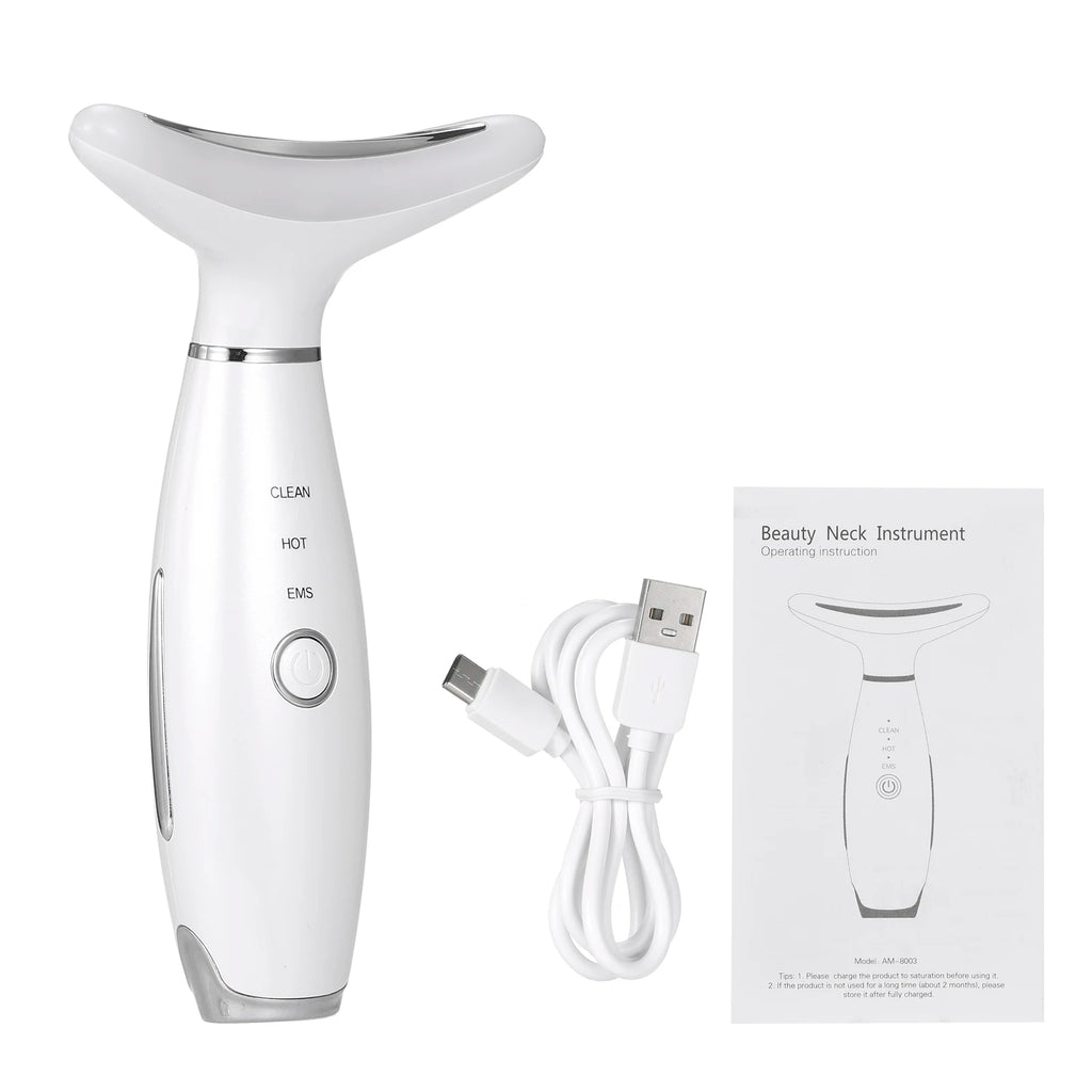 Neck Massager Led Photon Therapy Heating Neck Wrinkle Removal Machine Reduce Double Chin Skin Lifting Face Relaxation Tool