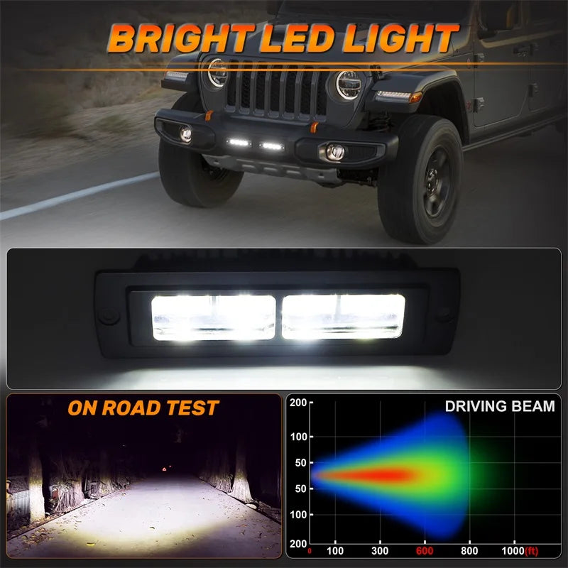 7 inch 6D LED Light Bar Pod Light Flush Mount Work Light Driving Light Fog Light Reverse Light For Truck 4x4 ATV SUV 12V 24V